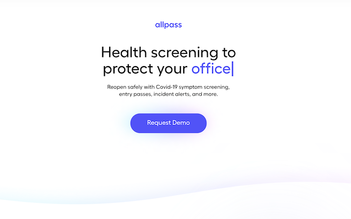 allpass startup landing page