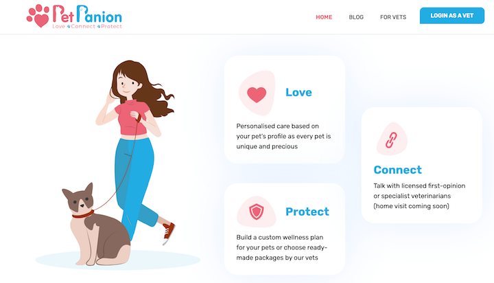 petpanion startup landing page