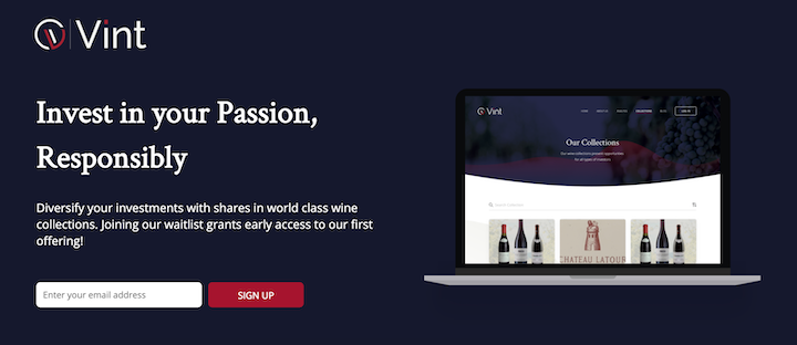 vint startup landing page