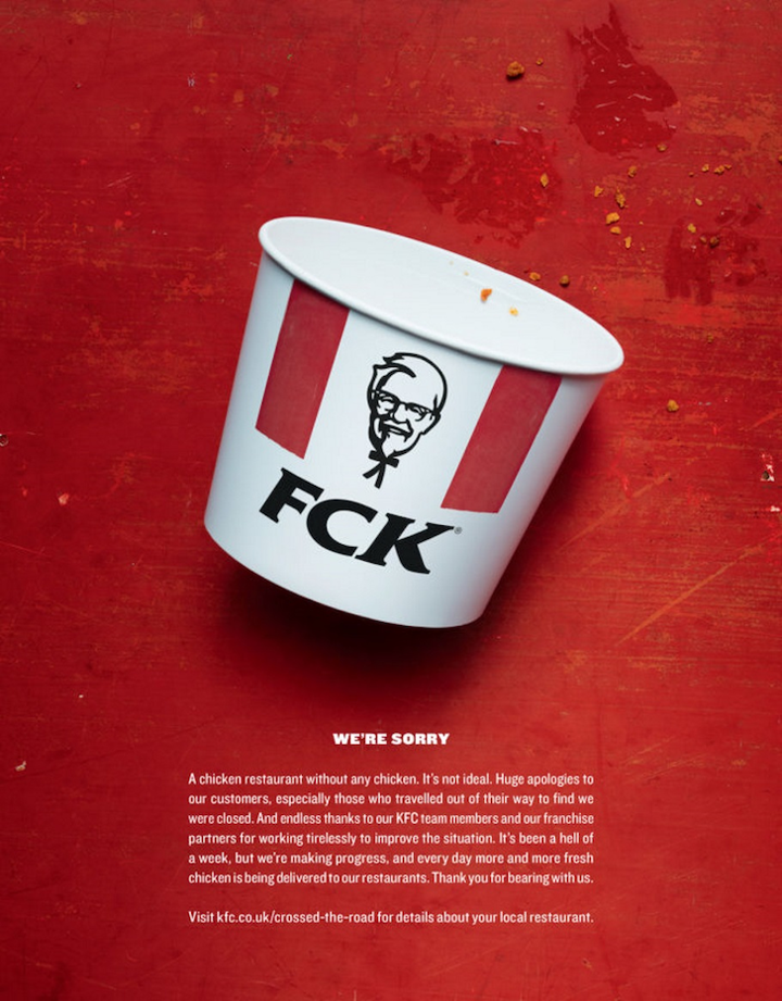 creative copywriting example from KFC