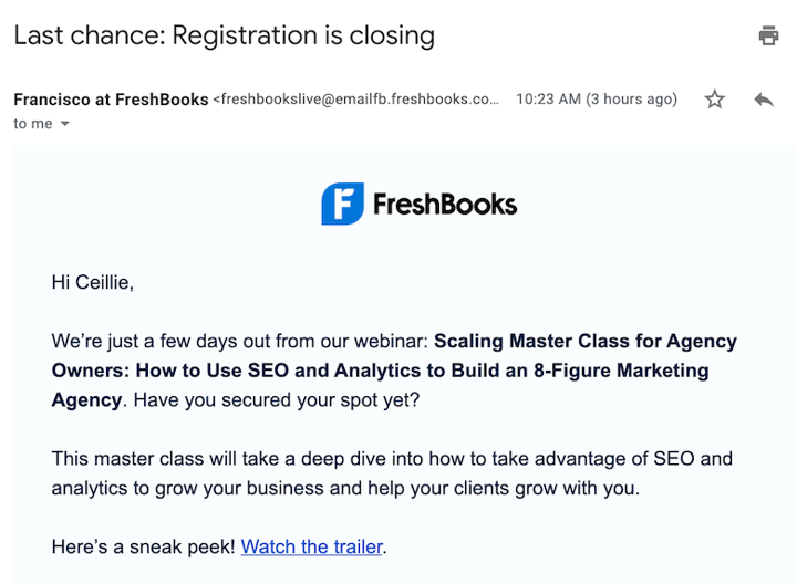 freshbooks copywriting example