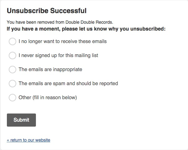 unsubscribe reason survey