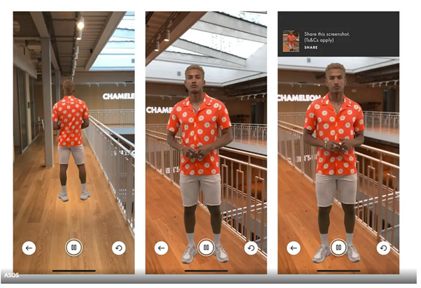 AR web design trend example from ASOS