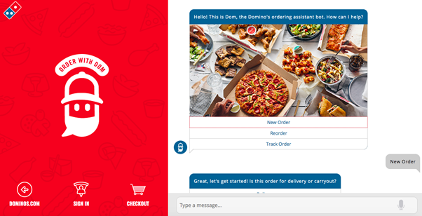 web design trend example from Dominos